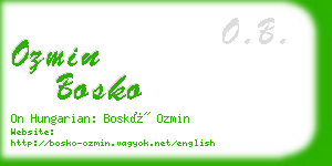 ozmin bosko business card